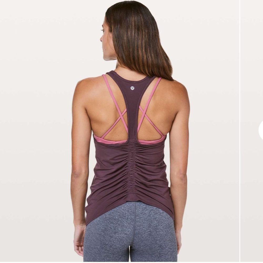 lululemon deep stretch racer back tank arctic plum purple
